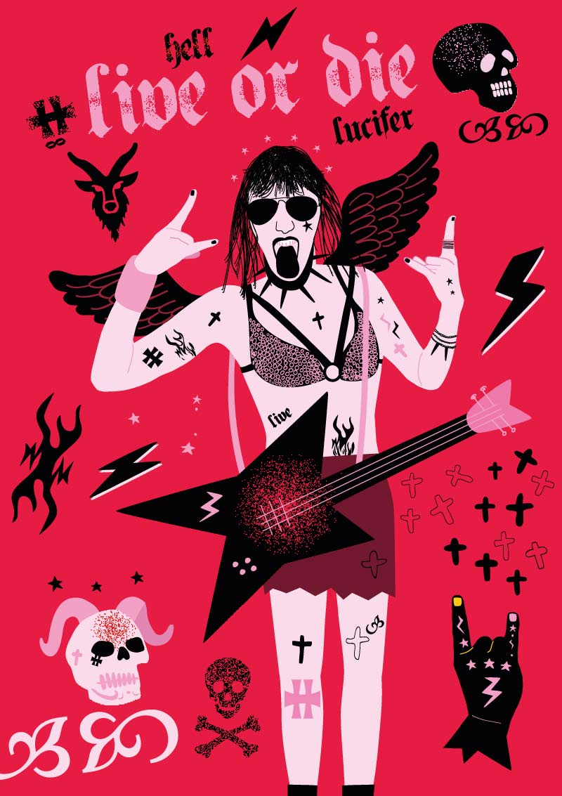 Hellfest-lucifer- heavy metal pattern